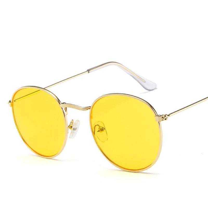 Luxury Vintage Round Sunglasses Women Designer Fashion Mirror UV400 Sun Glasses For Lady Eyewear Female Brand