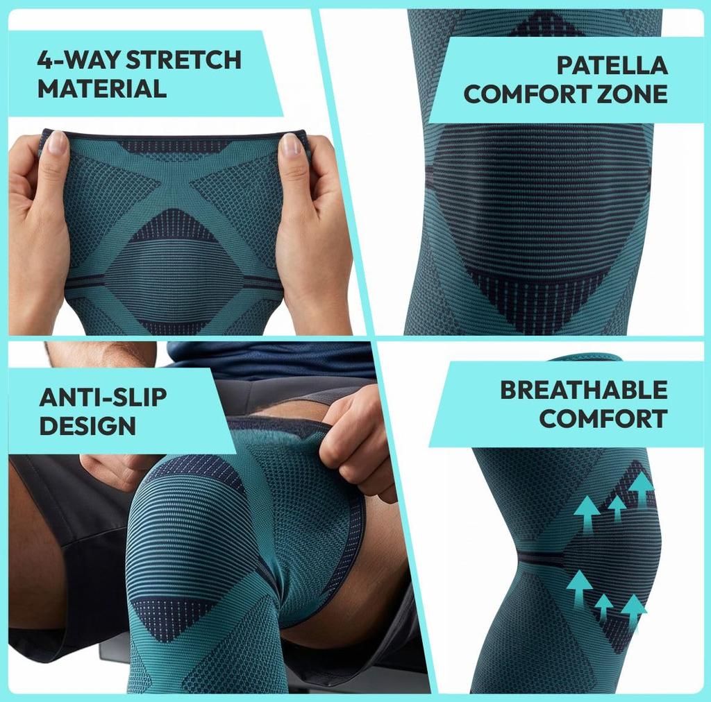 Dyna Knee Cap | Providing 360° Protection | 4-Way Stretchable Knee Support | for Joint Pain Relief, Sports, Running,Gym, Cycling, Exercise | 1 Pa