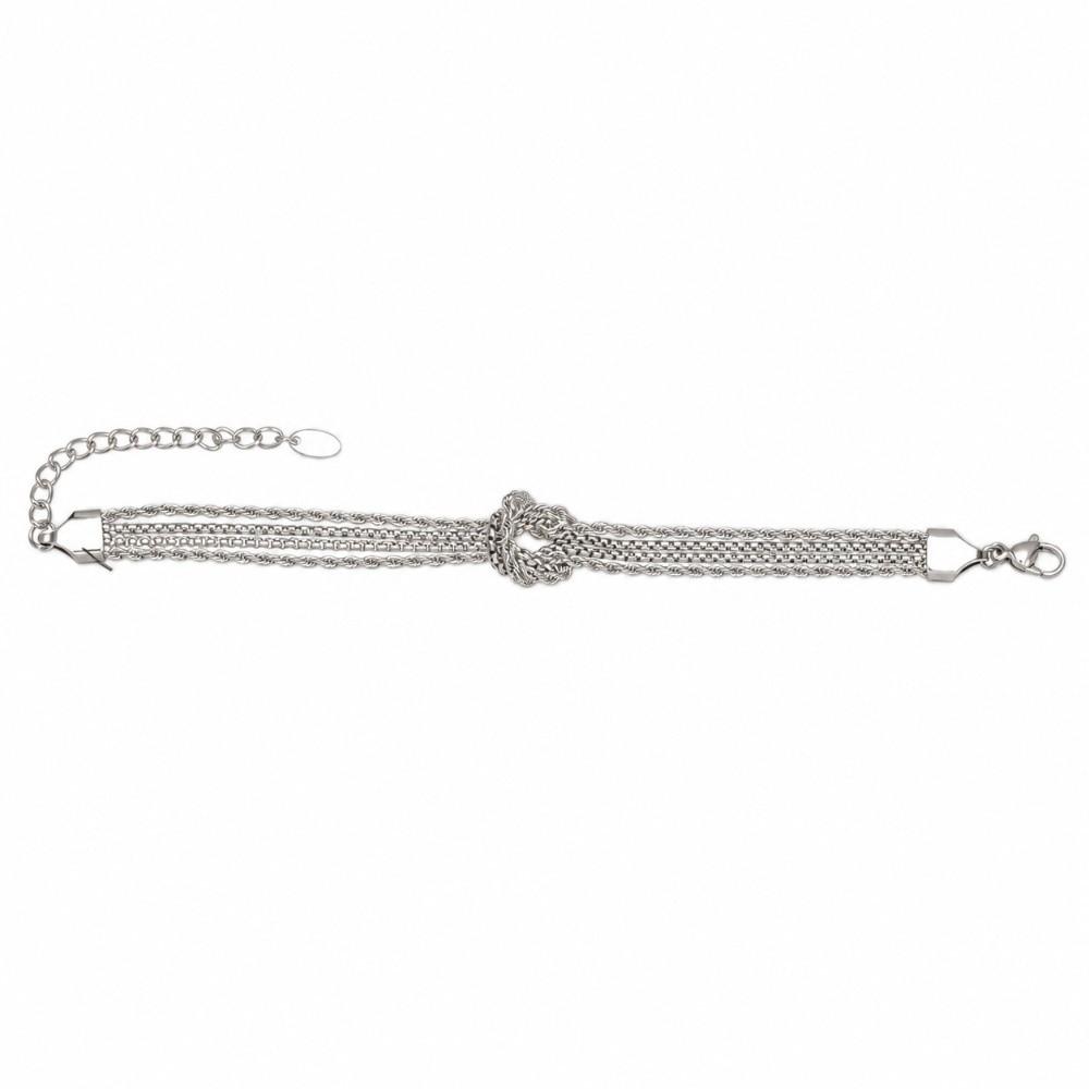 18K Gold Plated Love Knot Bracelet 4 String Twisted Knot Charm Bracelet Daily Wear
