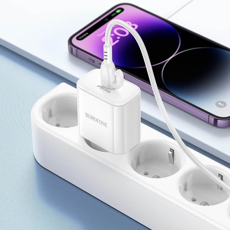 BOROFONE BA81A Platinum 20W Single Port PD Fast Charger (EU Plug)