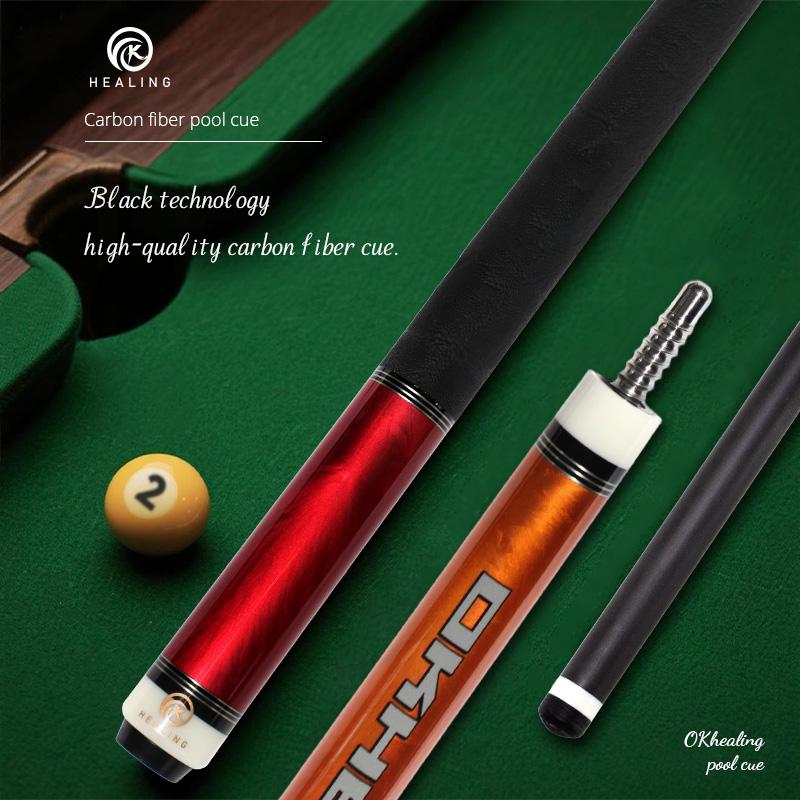 OKHEALING Karbonfaser Billard Queue Billard Queue Stöcke 11,8 mm Spitze Radial Pin Verbindung 147 cm / 58 Zoll Länge 19 oz Gewicht