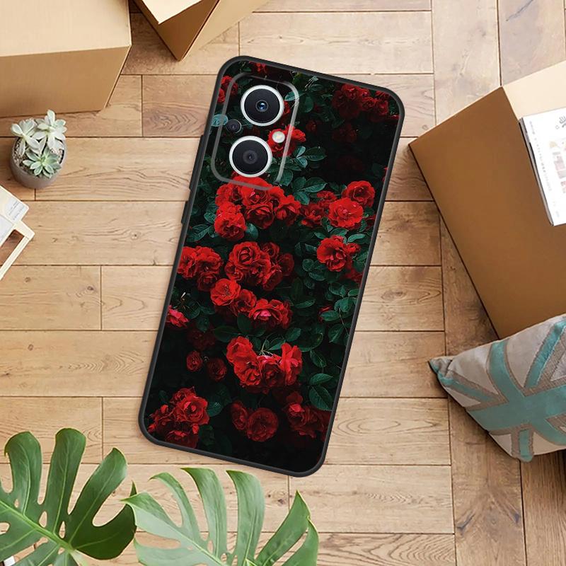 Flower Red Rose Case For OPPO Reno 13F 14F 12F 10 11 12 13 14 Pro 8T 7 8 Lite OPPO Find X9 X6 X5 X8 Pro Cover