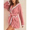 Women's Winter Warm Fuzzy Hooded Bathrobe Hooded Pajamas Plush Bathrobe for Women