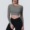 Solid Color Mesh Double-layer Breathable Fake Two-piece Long-sleeved Casual Sports Running Fitness Yoga Top