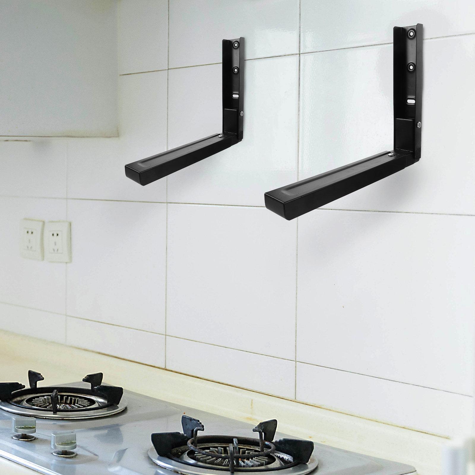 

2Pcs Microwave Wall Bracket Stainless Steel Strong Load Bearing Wall Mounted Mounting Kit for Kitchen Space Saving Holder other