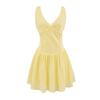 French romantic sexy deep V-neck bow embroidered lace waist thin A word short dress pure desire dress women's summer