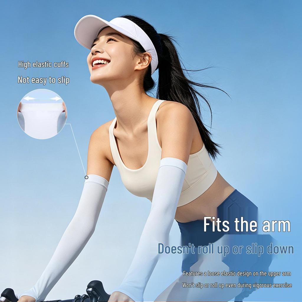 UV Protection Ice Silk Sun Sleeves for Women & Men - Summer Cycling Arm Guards