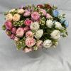 1Pc Simulated Brushed Cloth 5 Forks 10 Heads Single Baby's Breath Peony Flower, for Outdoor Wedding Arch Dining Table Home Decoration