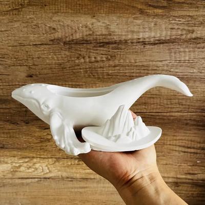 DIY Cimento Gesso Aromaterapia Vela Copo com Tampa 3D Baleia Oceano Tanque de Armazenamento Espelho de Gesso Molde de Silicone Decoração Criativa