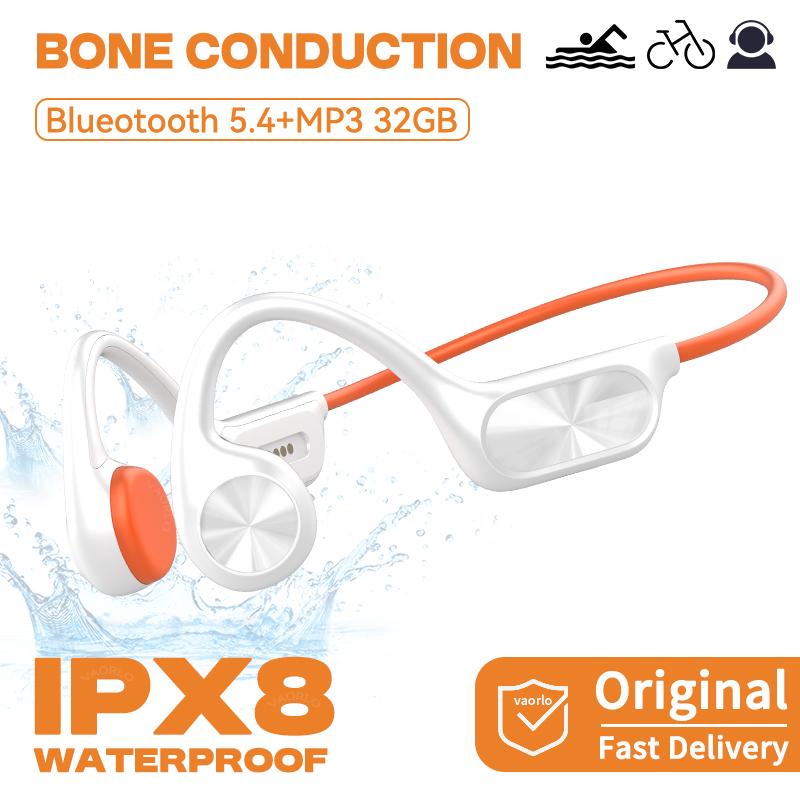 New Upgrades Bluetooth 5.3 Bone Conduction Wireless Headphones Depth IPX8 Waterproof Swimming Headsets 32GB RAM MP3 Player For Diving Outdoor Sports