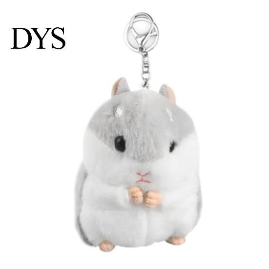 Soft Touch Keychain Hamster Plush Cute Stuffed Animal Pendant for Bags Backpacks Sturdy Chain Keyring Keys Adorable Gift Kids Friends Christmas