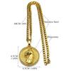 Rhinestone Horse Head Pendant Necklace for Men Hip Hop Stainless Steel Gold Color Animal Lucky Jewelry Gift for Boyfriend 7619-3