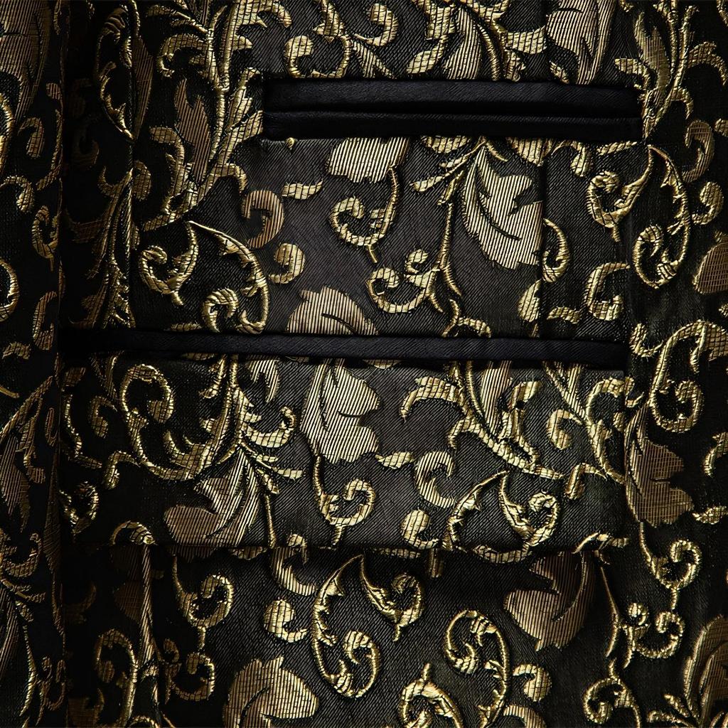 Sacouri Bărbați Costum Jacquard Culori Multiple Slim Bal Nuntă Costum pentru Performanță pe Scenă