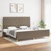 VidaXL Bed Frames with Headboard Taupe 200x200 Cm Fabric3125328