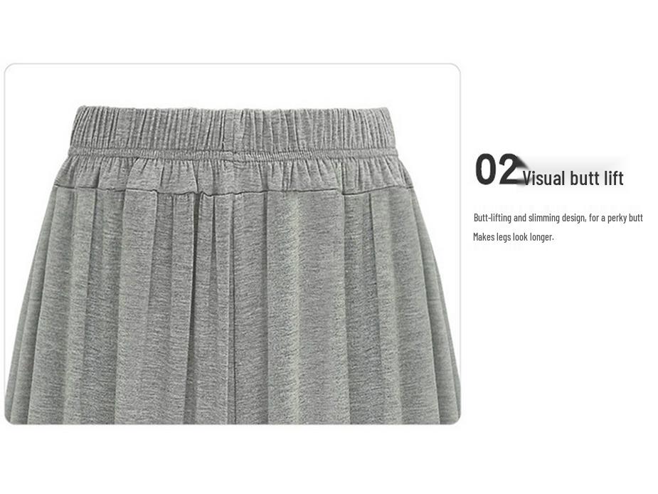 Plus Size Women's Cropped High-Waisted Wide-Leg Pants - European & American Style, Slimming & Loose Fit