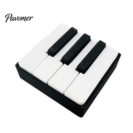 Keyboard Key Stress Toy Piano Clicker Fidget Toy, 3D Printed Desktop Reliever, Relief Cute Musical Figurine for Office Desk Decor, Anxiety Gift