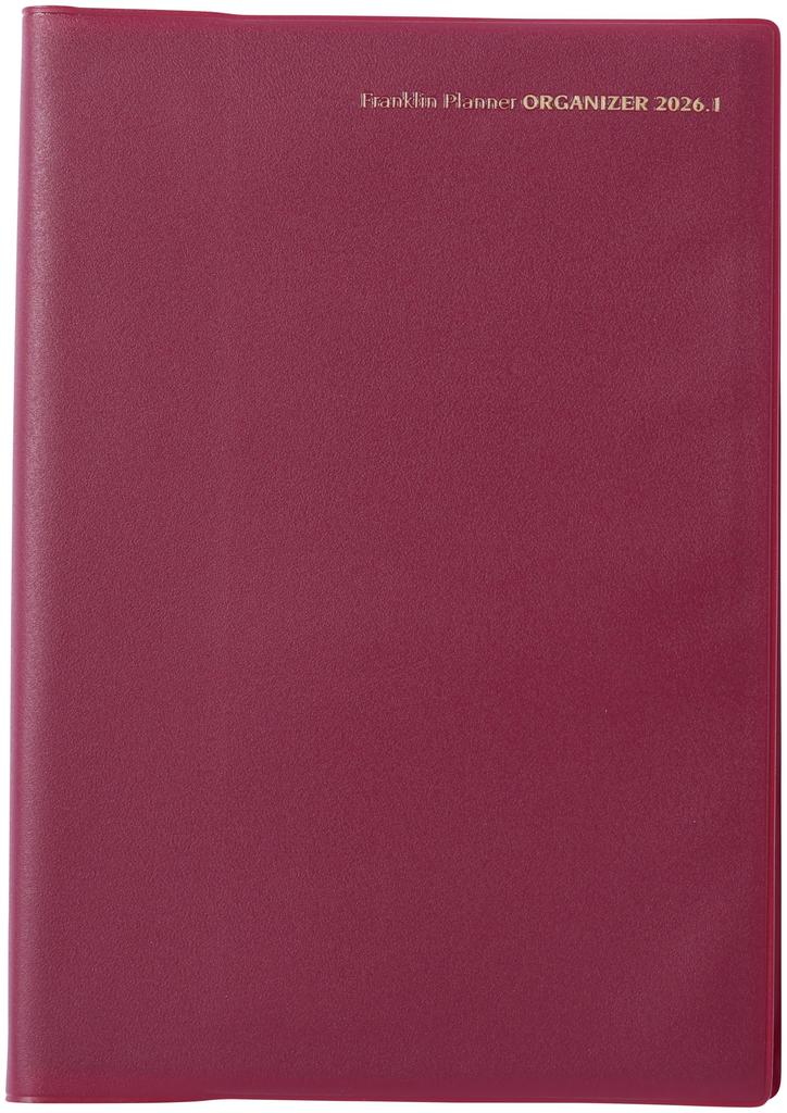 Franklin Planner Organizer, 1 Page Per Day, Starting January 2026, B6 PVC, Burgundy, 86553