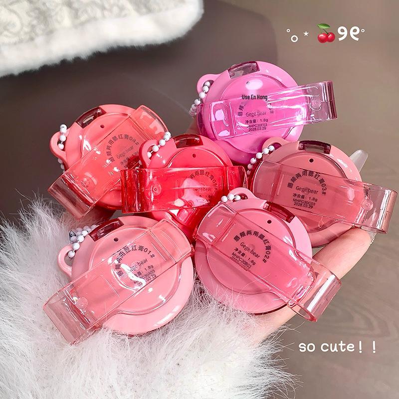 Gege Bear Lippen- und Wangen-Rouge-Creme: Highlighting & Contouring, Anti-Aging Lippen-Schlamm für natürliche Schönheit.