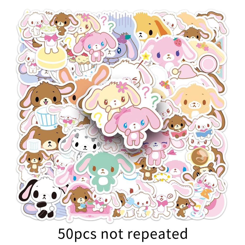 50 Cute Honey Bunny Graffiti Stickers for Phones & Stationery - Cartoon Dessert Bunny Design (50 Sheets)