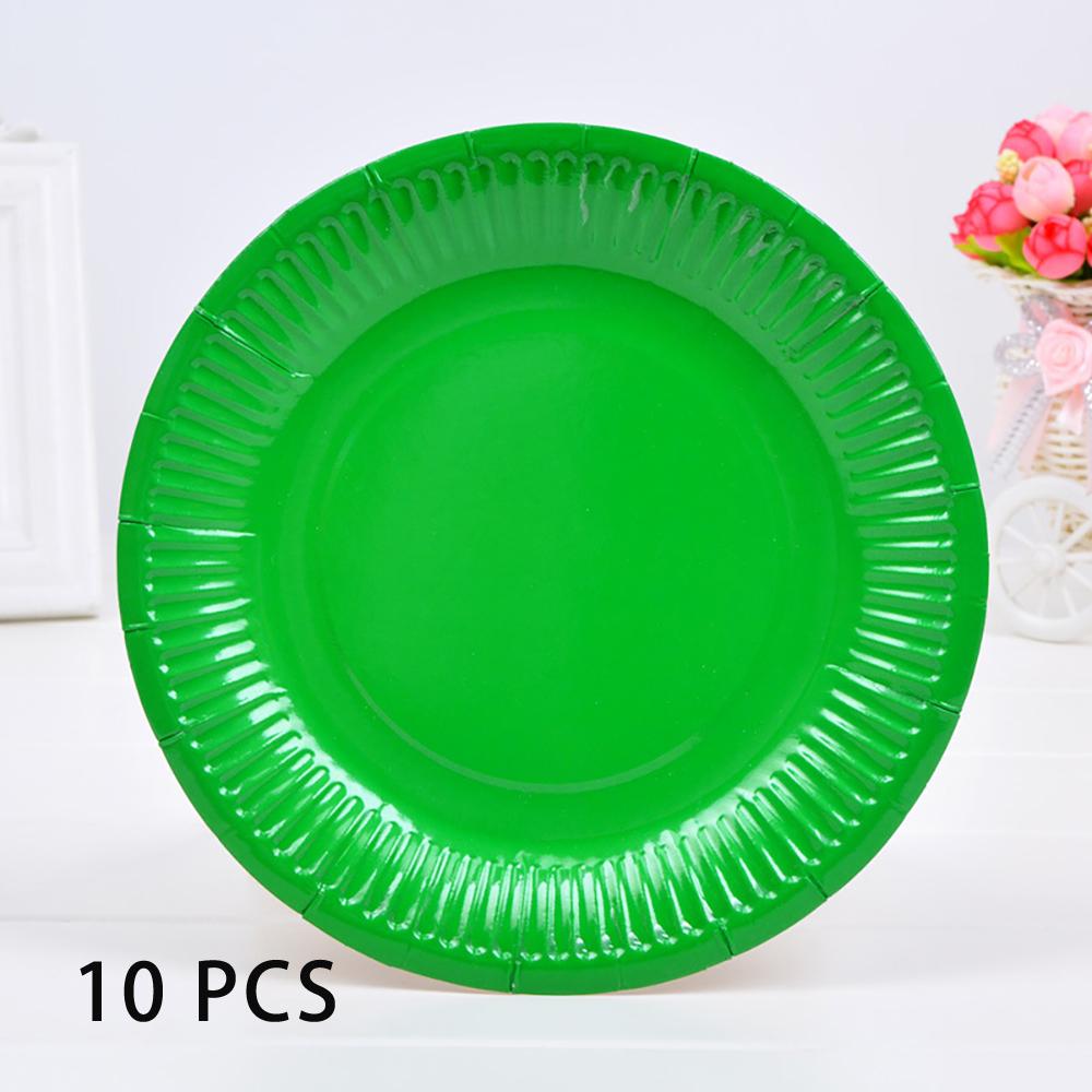 10 PCS Solid Color Disposable Paper Tray Eco-friendly Cardboard Diameter 18cm High quality white cardboard Handmade props