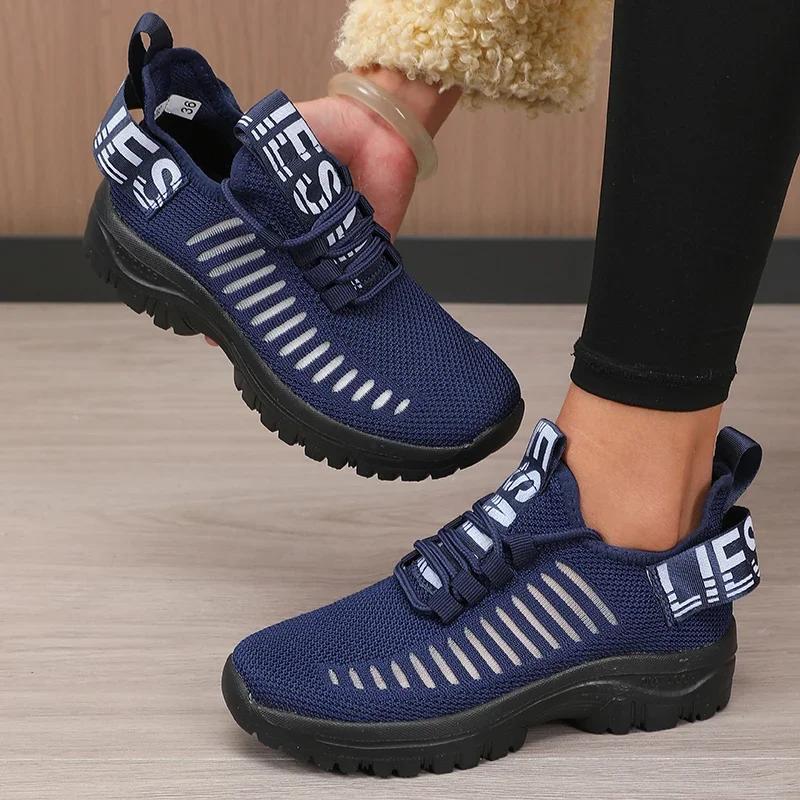 Damenmode Laufschuh Atmungsaktiv Leichtgewicht Gepolsterte Sohle Sport Fitnessstudio Outdoor Trainings-Sneaker Schnelltrocknend De Mujer