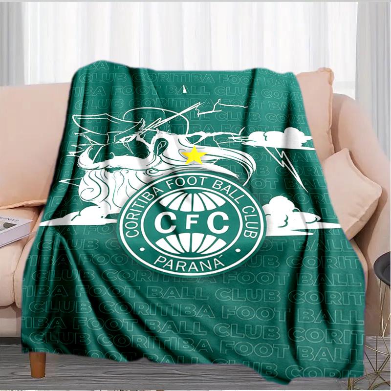 Cori-tiba Football Club Crest Printed Throws Blanket Soft Flannel Blankets for Couch Bed Gifts for Men Women Picnic blanket Christmas gifts