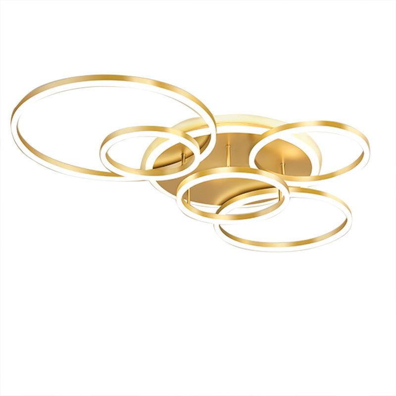 Postmodern Led Circle Rings Ceiling Lights For living Room Bedroom Study Room Ceiling Lamp Black/White/Golden pendant Lamp
