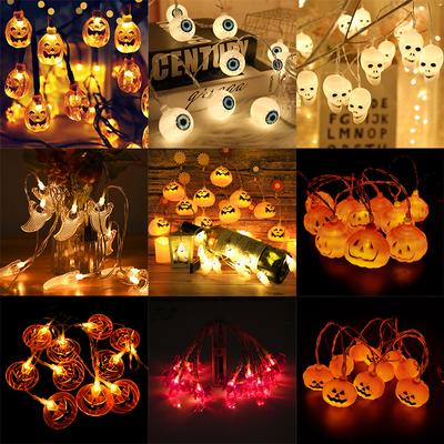 Led Halloween Series Decorative Light String Pumpkin Ghost Eye Skull Battery Light String