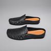 Fashion New Black Mens Half slippers Casual  Business Men Summer Sandals Summer Comfortable and Breathable Outdoor Party Walking Shoes