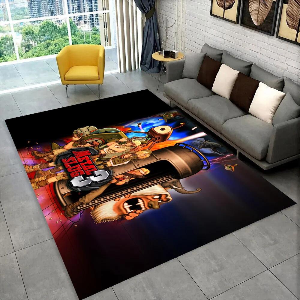 Klasyczna Gra Retro Metal Slug Dywanik Obszarowy dla Gracza, Dywan do Domu Salon Sypialnia Sofa Wycieraczka Dekoracyjna, Mata Podłogowa Antypoślizgowa do Zabawy dla Dzieci