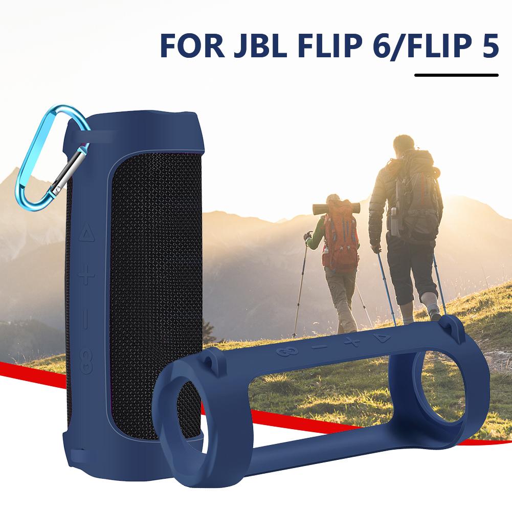 Silicone Travel Carrying Pouch Adjustable Strap Waterproof Bluetooth-compatible Speaker Case Portable for JBL Flip 6/Flip 5
