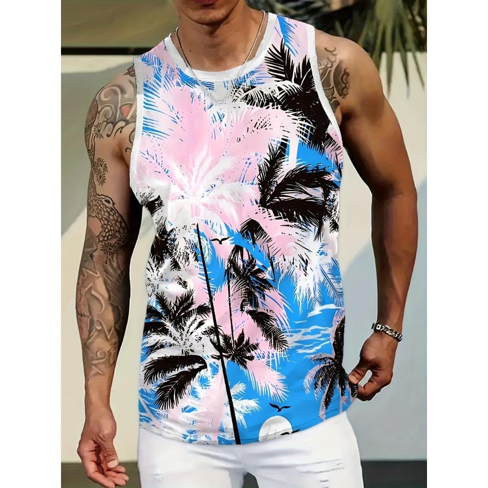 

Летняя мужская майка гавайского стиля с принтом, без рукавов, влагоотводящая и дышащая, для занятий спортом на открытом воздухе и фитнесом, для отпуска 5XL