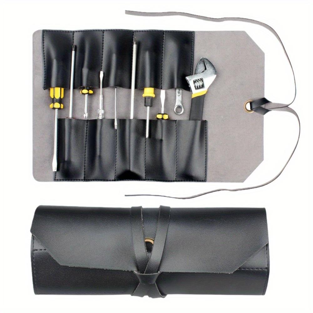 New 10 Pockets PU Leather Tool Roll Multi Purpose Woodworking Chisel Bags Plier Wrench PU Leather Bag