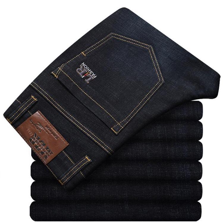 Spring Autumn New Men Plus Size Jeans Stretch Business Loose Straight Leg Fat Guy Big Size 30 56