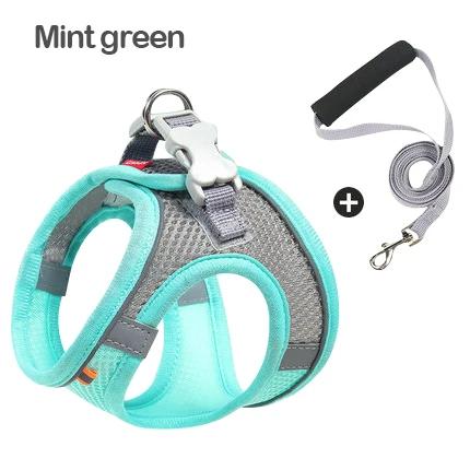 Dog Cat Harness Vest Chest Rope Set Reflective Breathable Adjustable Pet Harness for Small Medium Dogs Outdoor Walking