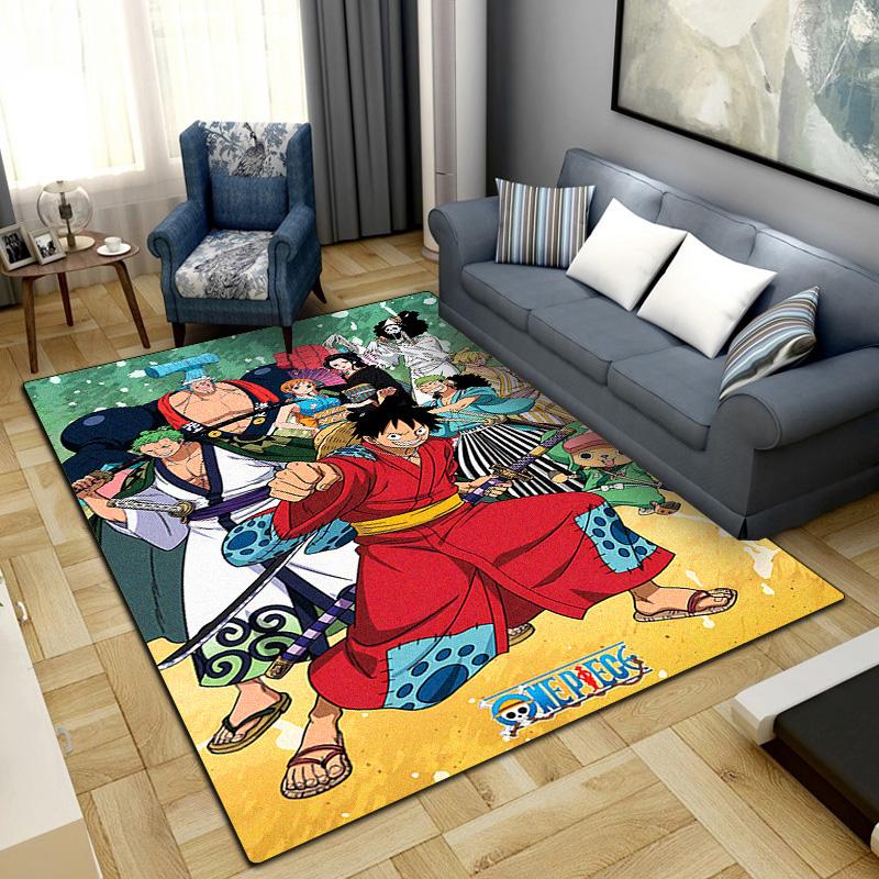 Anime One Piece Print Carpet Large Area Rug Non Slip Washable Floor Mat Bedroom Home Decor LXR144