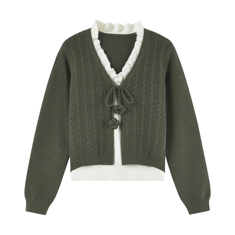 Женский клетчатый юбочный костюм из двух предметов с джемпером M