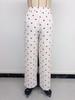 European & American Women's 2026 Heart Pattern Lace-up Wide-Leg Pants - Summer Casual Wear