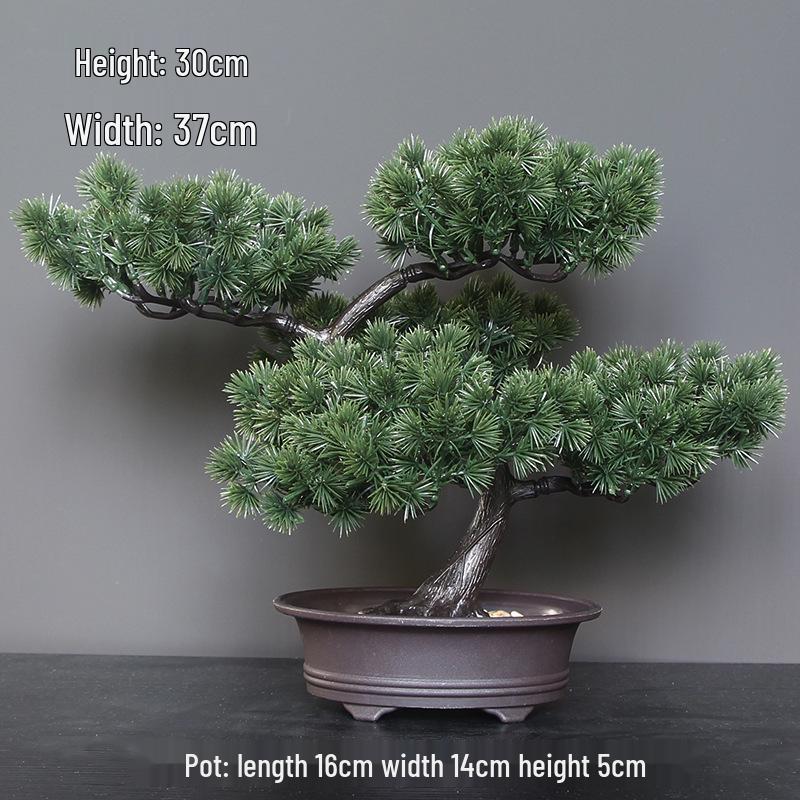 Umělé borové svatební květinové aranžmá: Zelený bonsaj penězovník pro domácí dekoraci