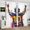 Various Football Number 10 Players -2 Pieces - Printed Curtains, 100% Polyester, Suitable for Home Decor (excluding Poles)