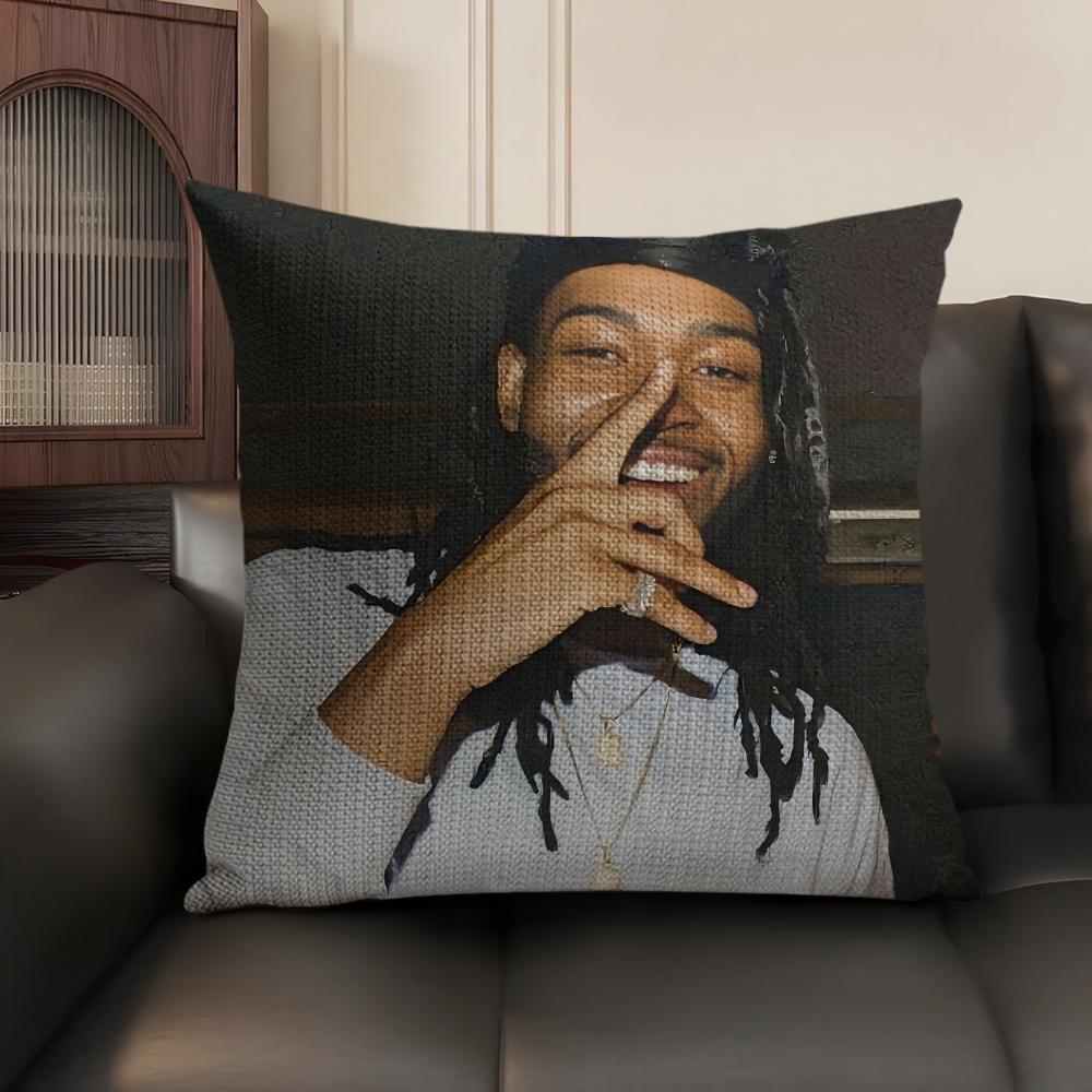 P-Partynextdoor Singer Cushion Cover Natural Linen Organic Fabric Double-Sided Printing Sofa Home Decor Gift Pillow Case