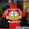 Custom Name Bayer FC Crest Throws Blanket Flannel Blankets for Couch Bed Gifts for Men Women Picnic Blanket Christmas Fan Gifts