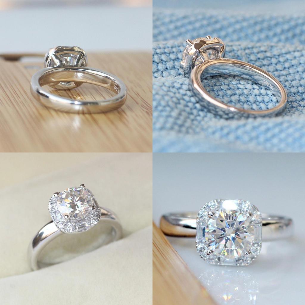 Elegant Silver Plated Wedding Ring For Women With Square Simulated Zircon