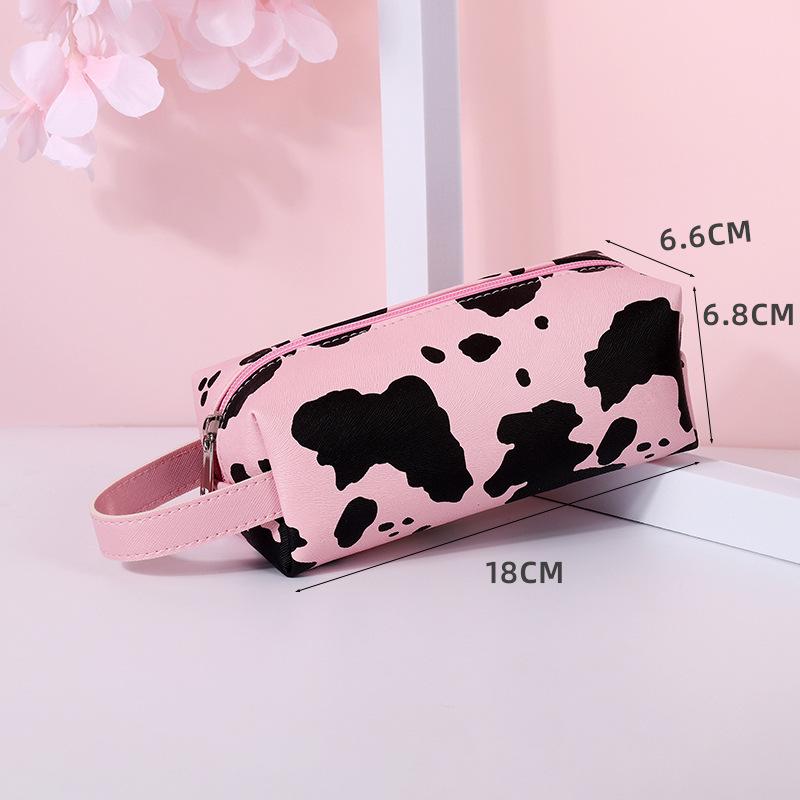 Cow Pattern Pencil Case Kawaii Stationery Pencilcase Large Capacity Pen Case Trousse Scolaire School Supplies Pencil Pouch