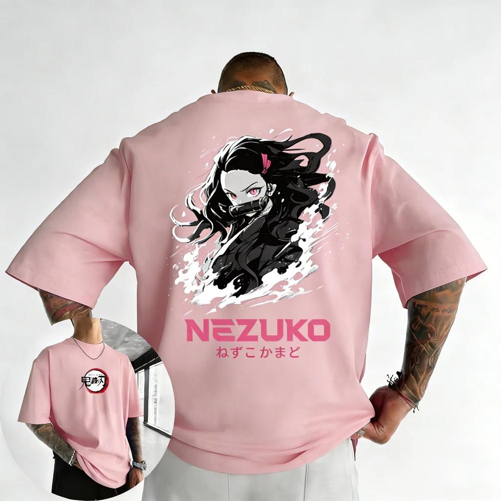 Plus Size Demon Slayer Summer Anime Printed Men and Women Tshirt Casual Parent Child Top Fashion Cotton Street Harajuku Y2K