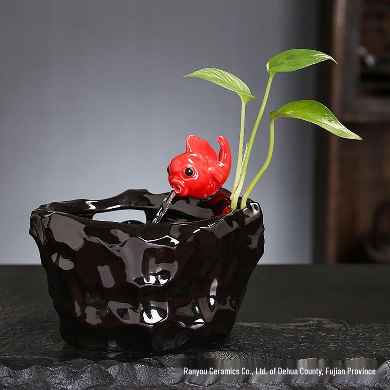 Miling Mini Automatic Circulating Waterfall Fish Tank Ornament