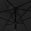 Solar Powered LED Sun Umbrella with Steel Pole Black 2x3 M