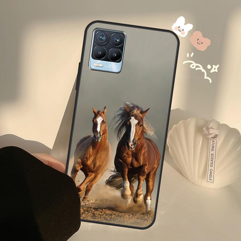 Horses Running For OnePlus 10 Pro 9 Pro 8T Nord2 9R Case For Realme GT 2 Pro 7 8 GT Neo2 9i 8i C21 Coque