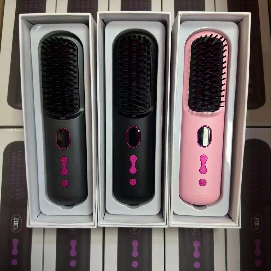 Wireless LCD Straightening Comb with Negative Ion Technology - Dual Use for Straightening & Curling