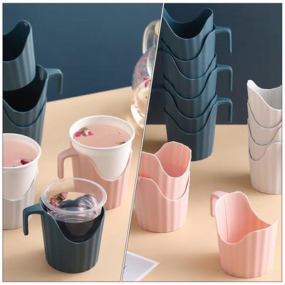 6Pcs Anti-Hot Paper Cup Holder Premium Plastic Disposable Cups Cup Stand for Coffee Tea Use Anti-Scald Mug Holder